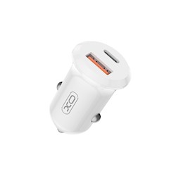 XO car charger CC69 PD 30W QC 1x USB 1x USB-C weiß